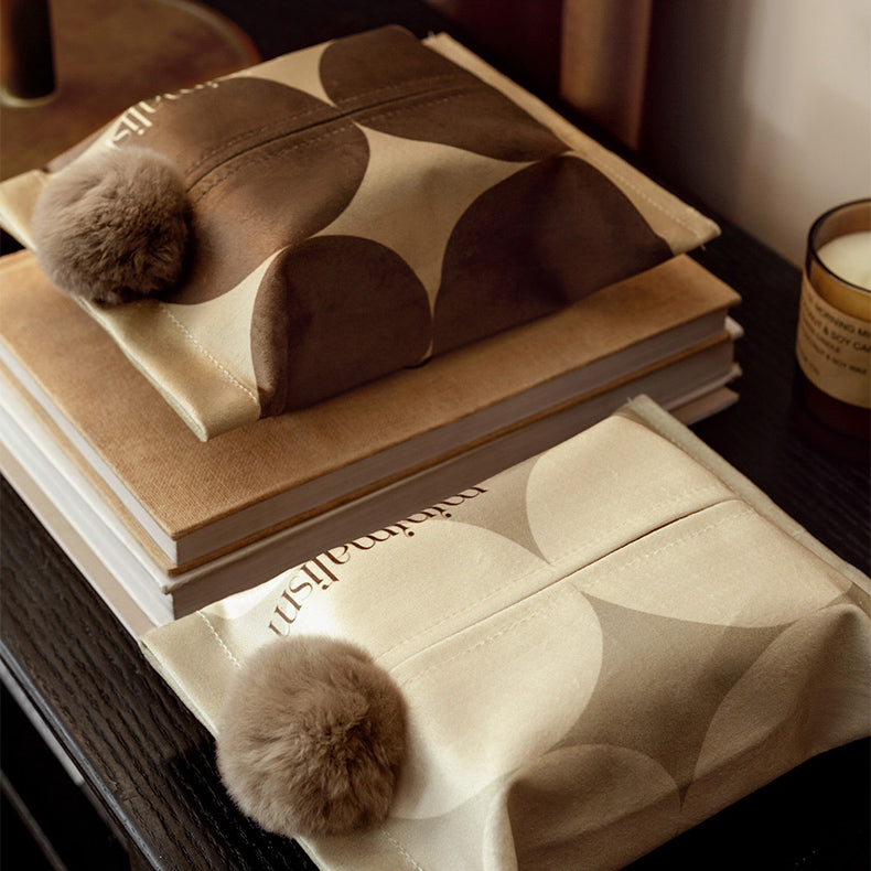brown circle minimalism tissue case
