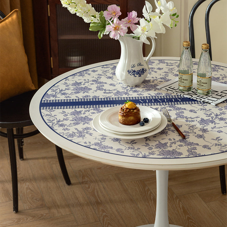 2color french flower velvety table mat