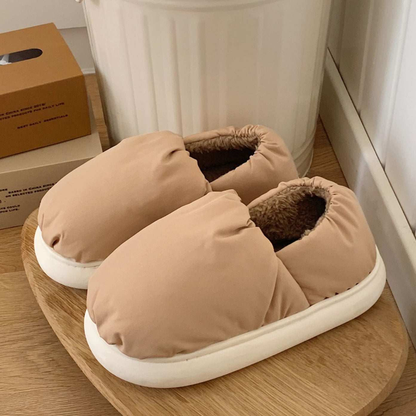 4color cotton cushion roomshoes