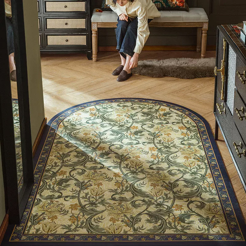 6design dark flower door mat