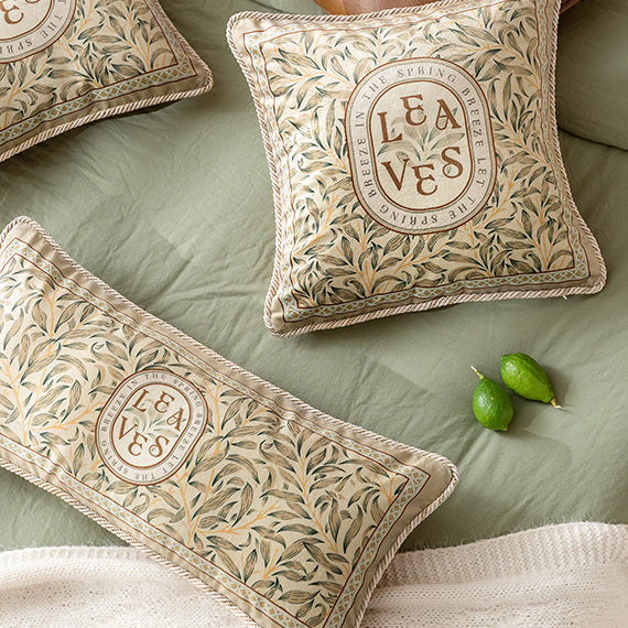 leaves art logo square cushion