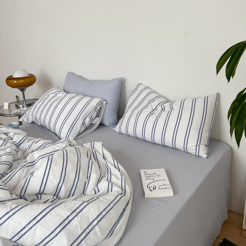 3color boyish stripe bedlinen set