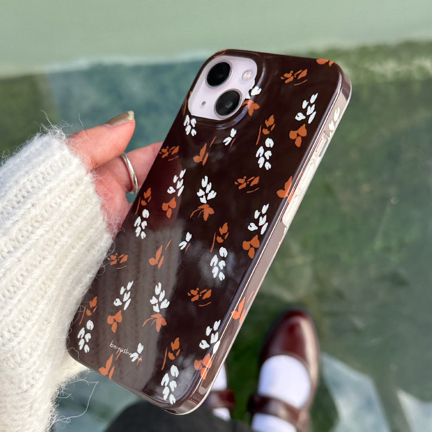 brown leaf iPhone case