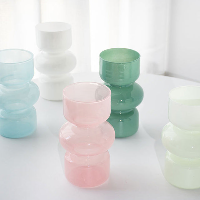 6color constriction glass vase