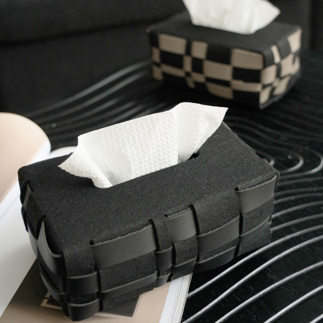 3color felt knit tissue case