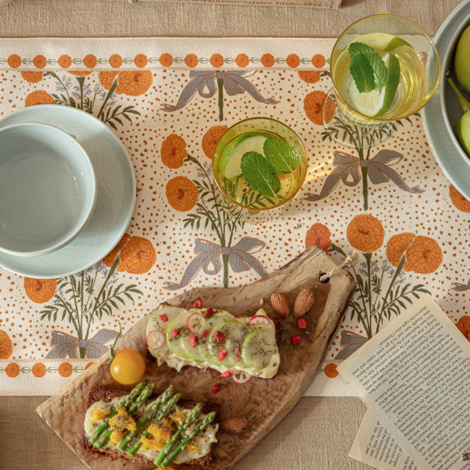 orange margarita table runner