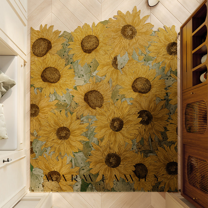 4design romantic flower door mat