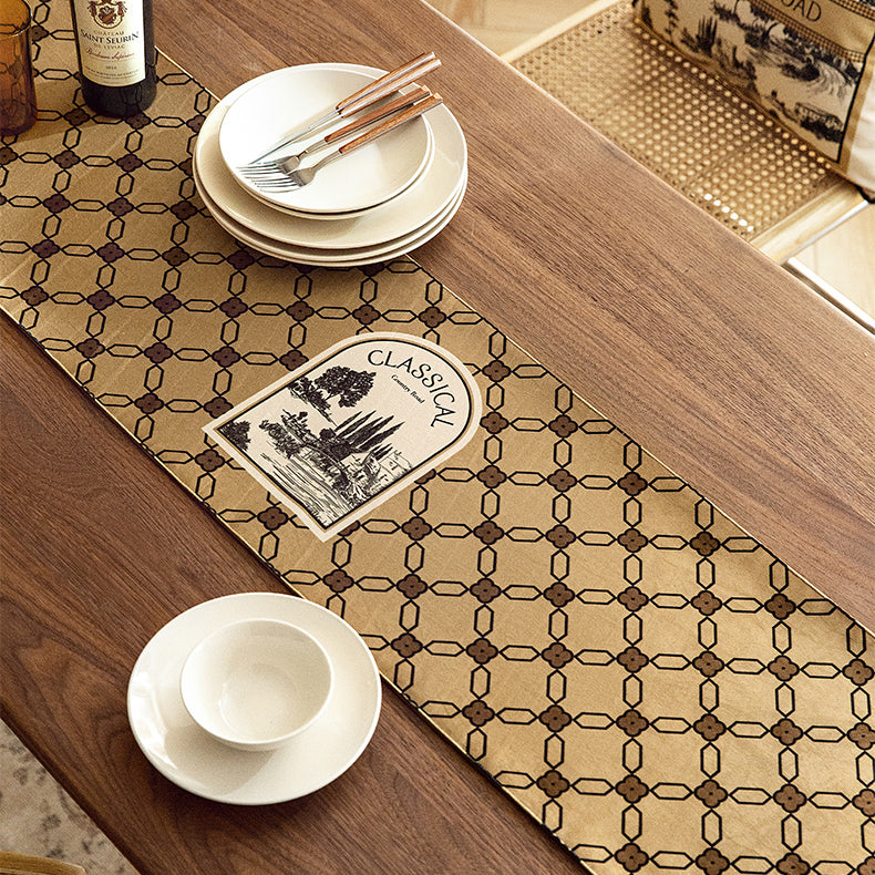 country road logo table runner