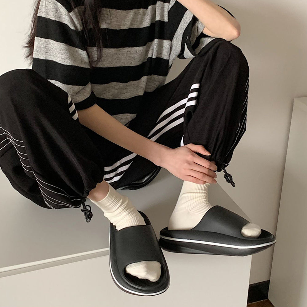 3color single line rubber roomshoes