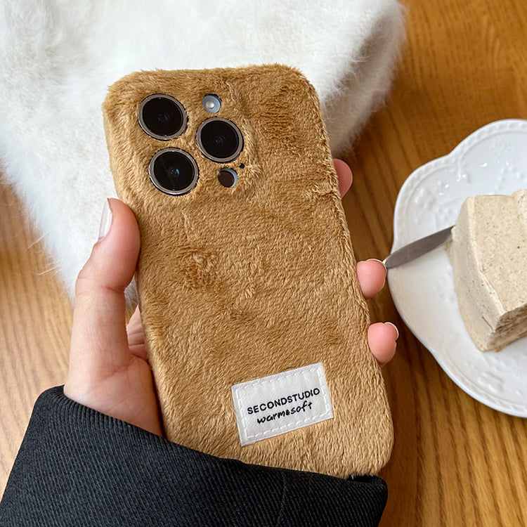 2color short fur iPhone case