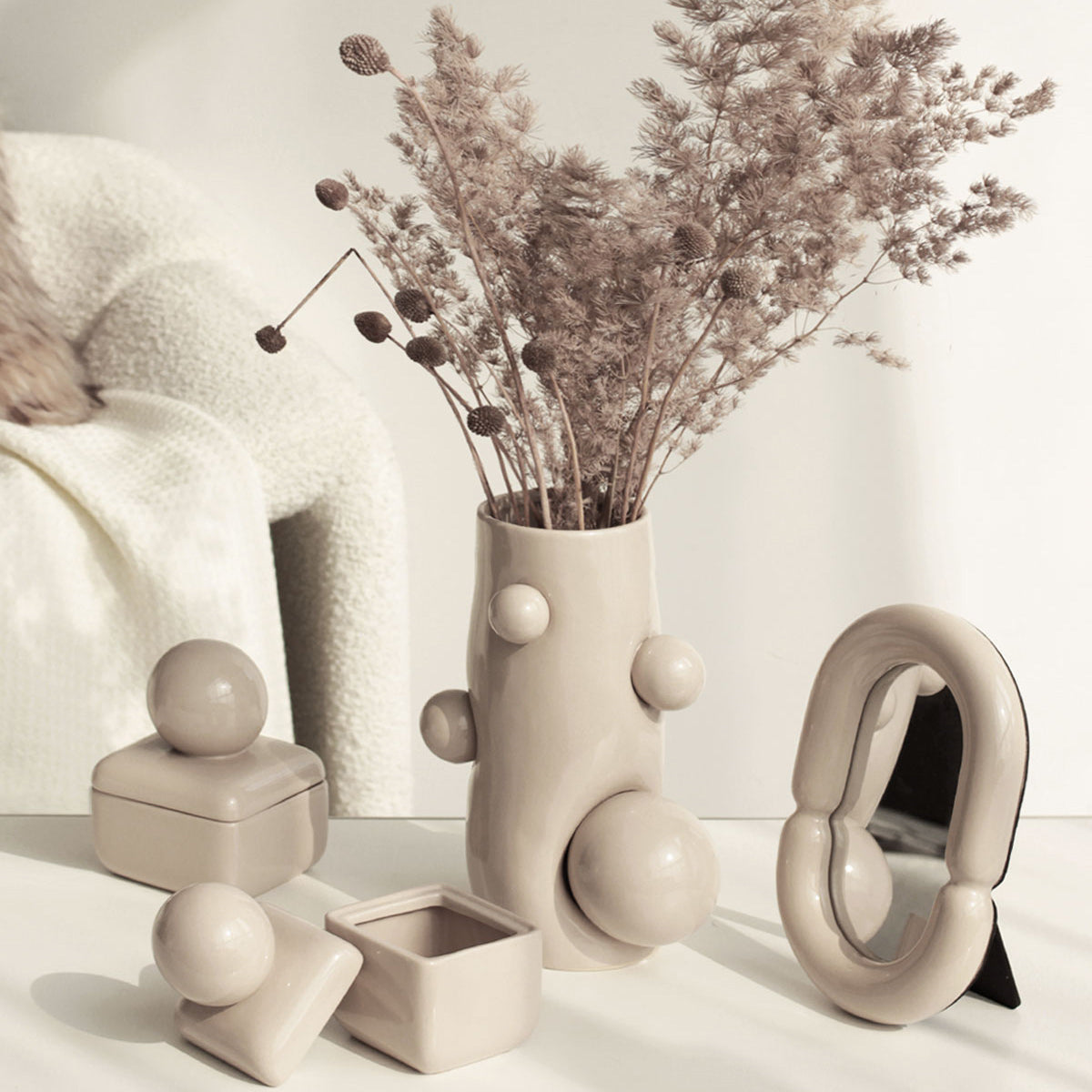 2color oval ceramic mirror