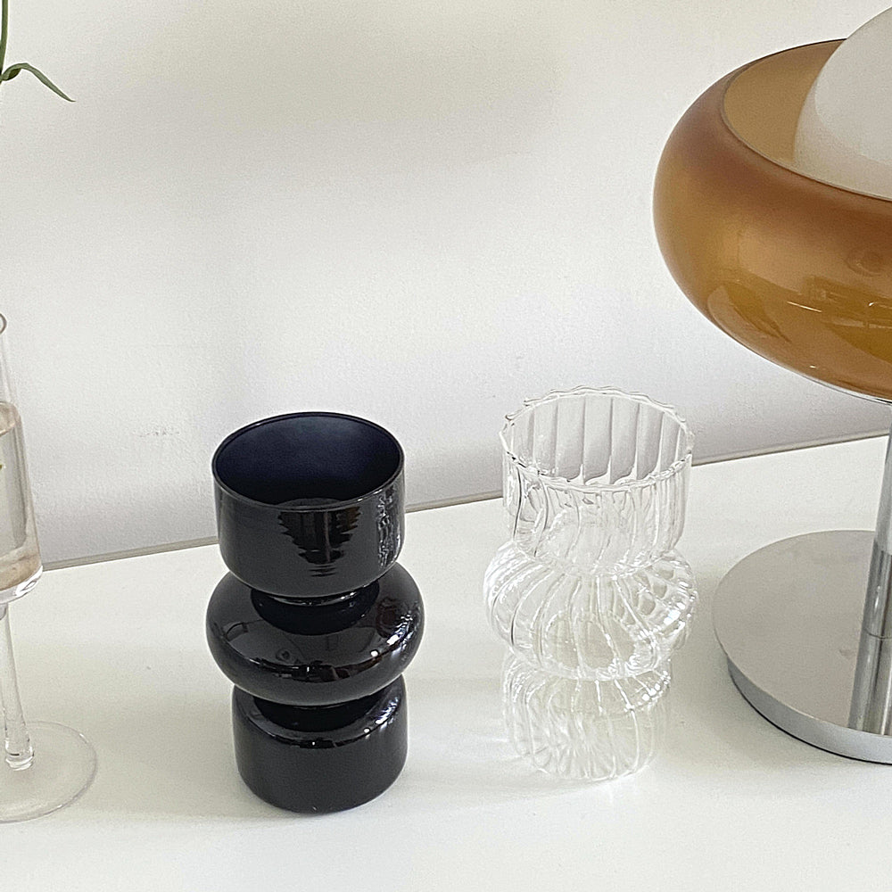 2color simple glass vase