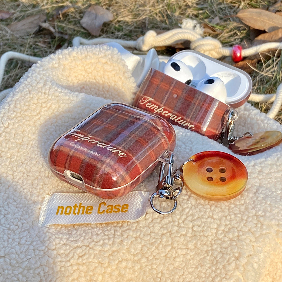 brown check Airpods case