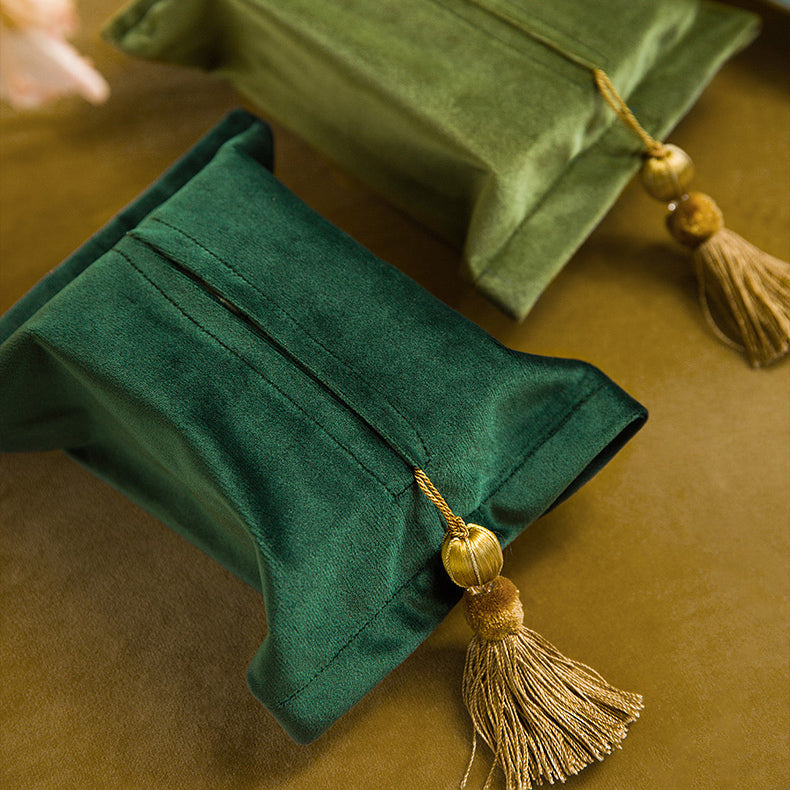 6color velvet tassel tissue case