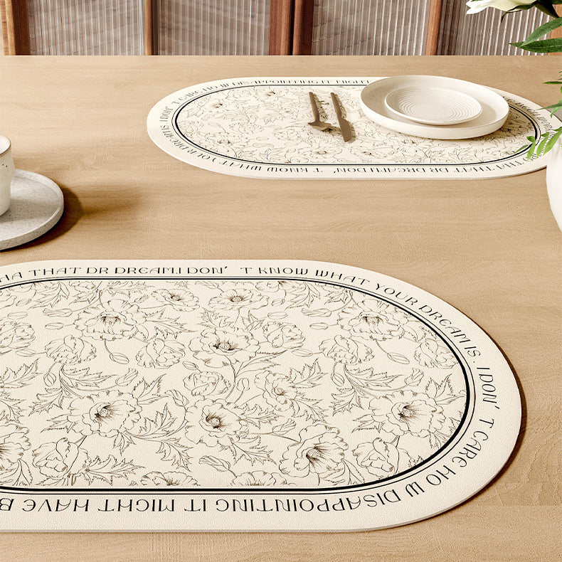 monotone dream simple flower place mat