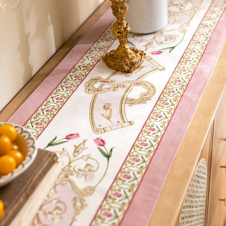 pink lovely tulip table runner