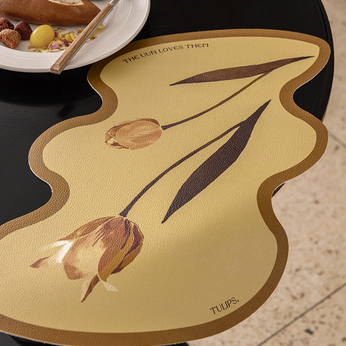 art mustard tulip place mat