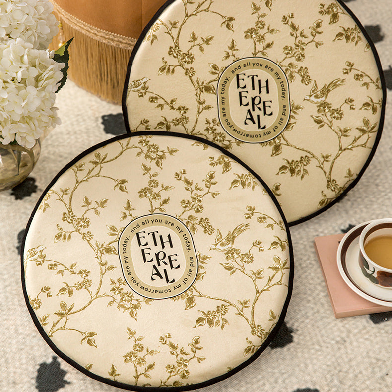 south wood beige round cushion