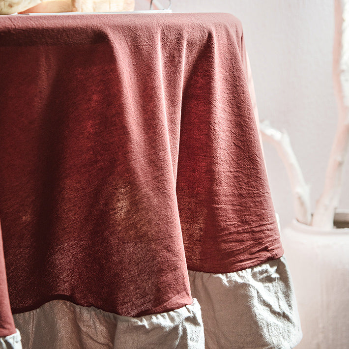 4color round frills tablecloth