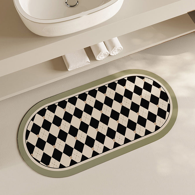 2color diamond checker toilet mat