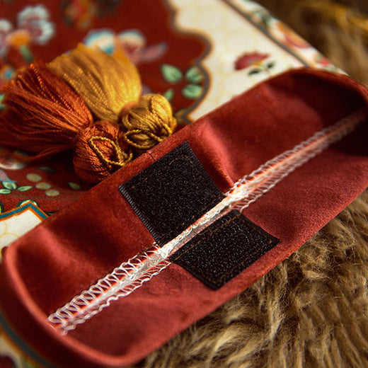 dark red vintage flower tissue case
