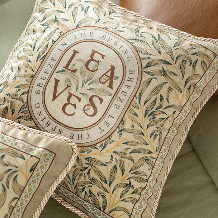 leaves art logo square cushion