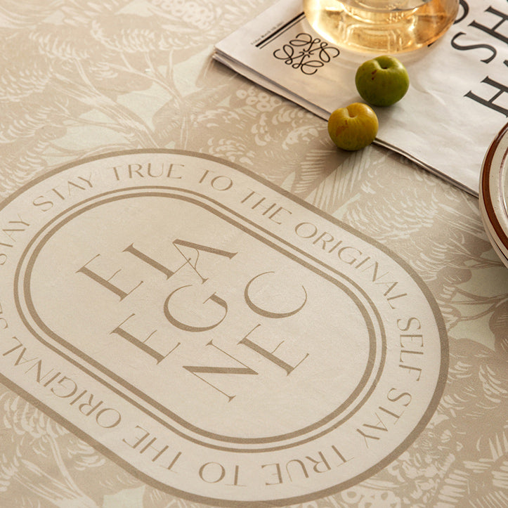 beige elegance logo table cloth