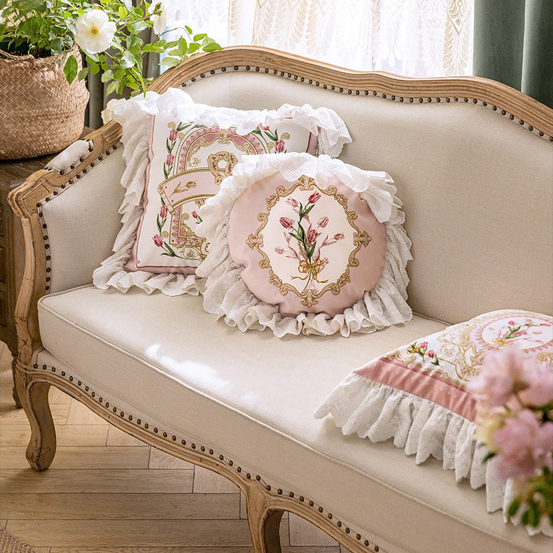 8design pink lovely tulip cushion