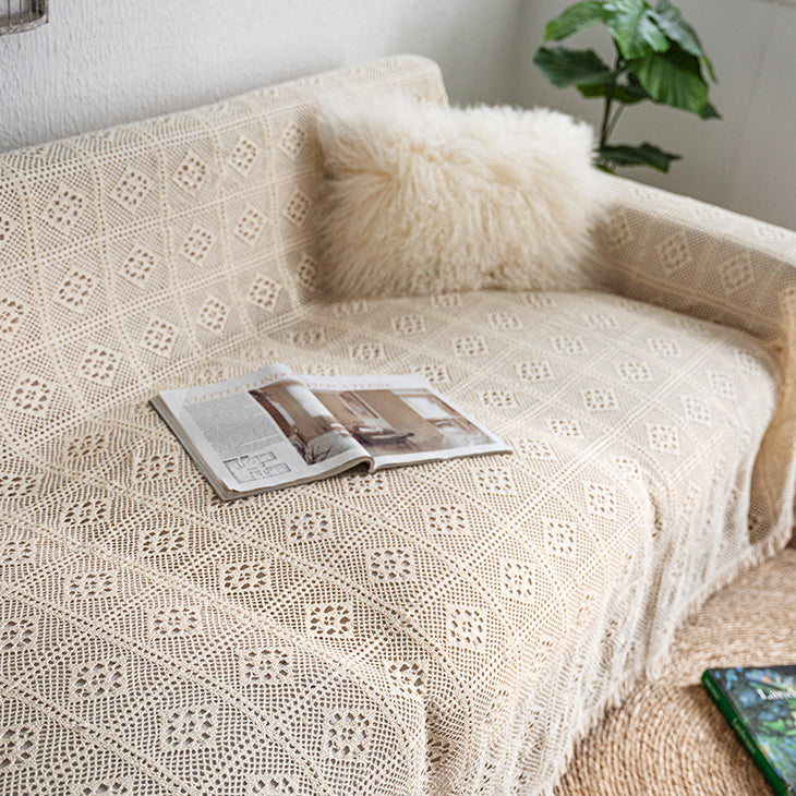 white lace net sofa cover