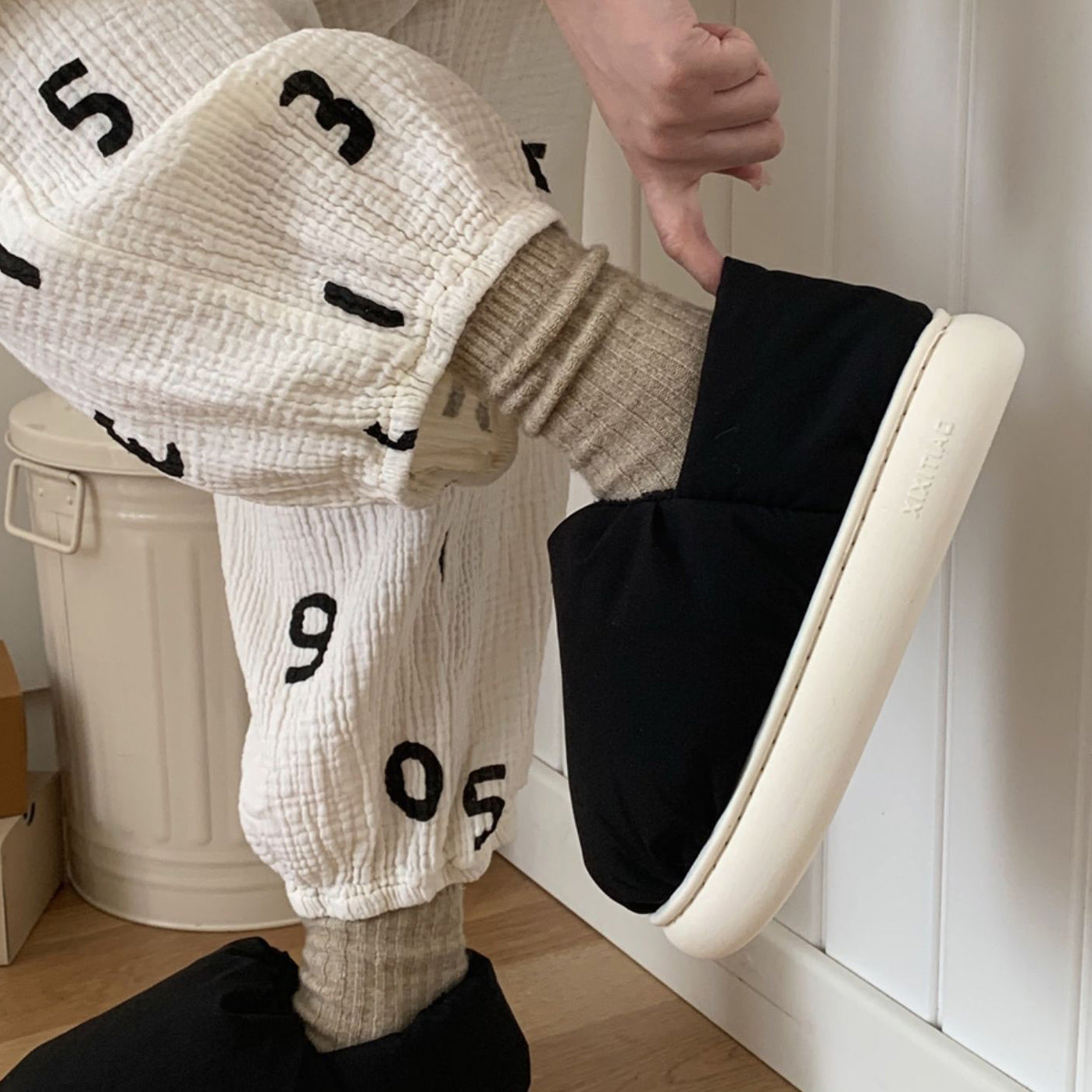 4color cotton cushion roomshoes