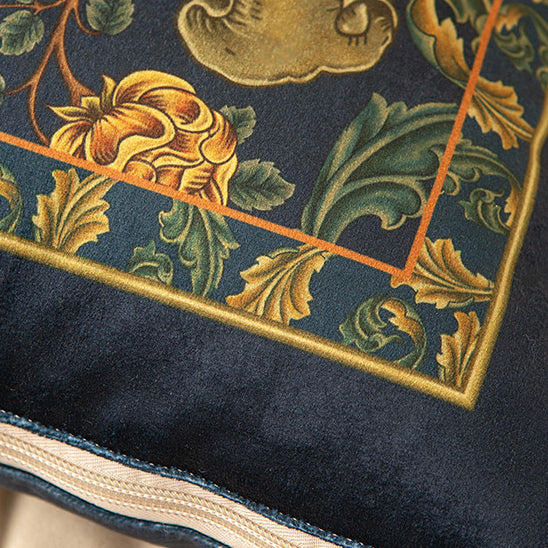 retro flower 2way quilt cushion