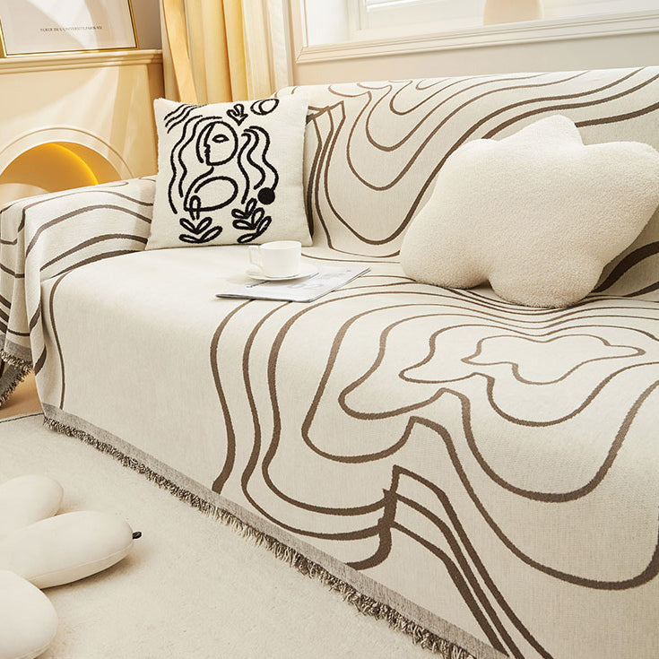 3color reversible tree ring sofa cover