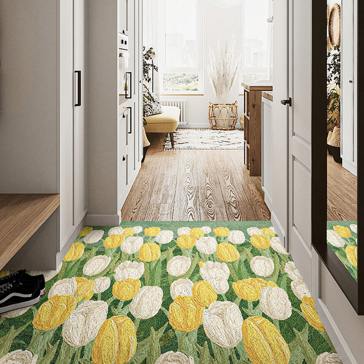 7design flower cut free door mat