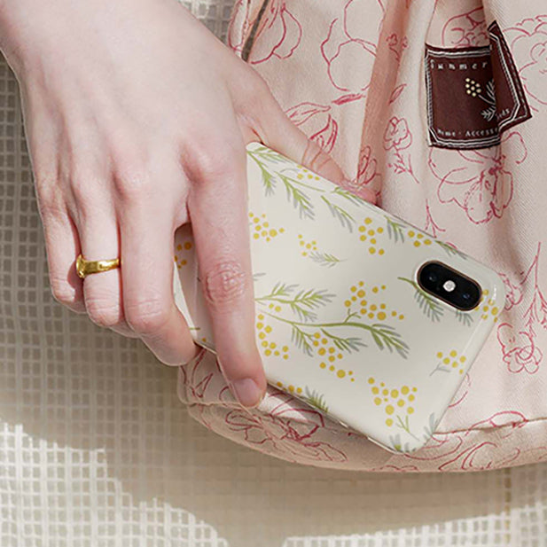 yellow mimosa iPhone case