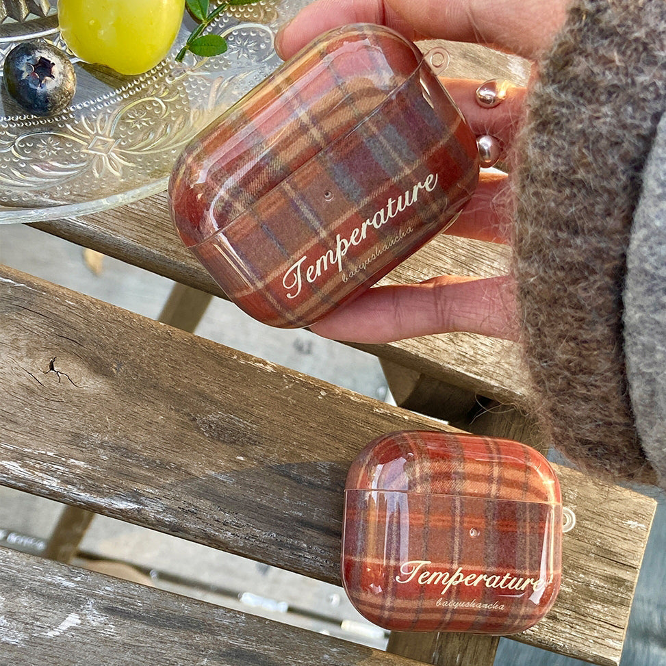 brown check Airpods case