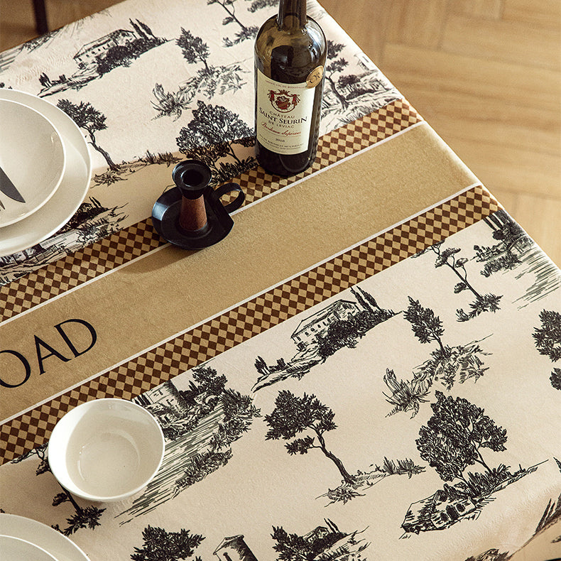 country road logo table cloth