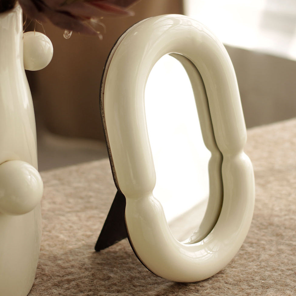 2color oval ceramic mirror
