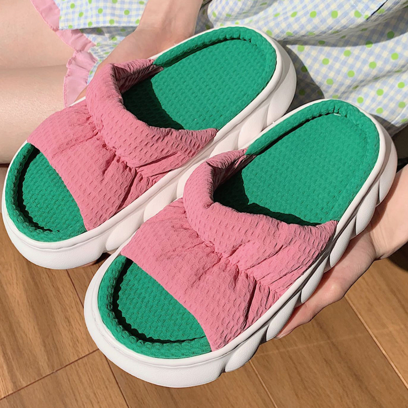3color two-tone rubber roomshoes