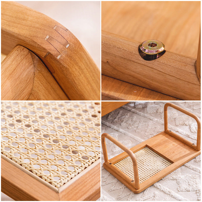 3color wood rattan mini table