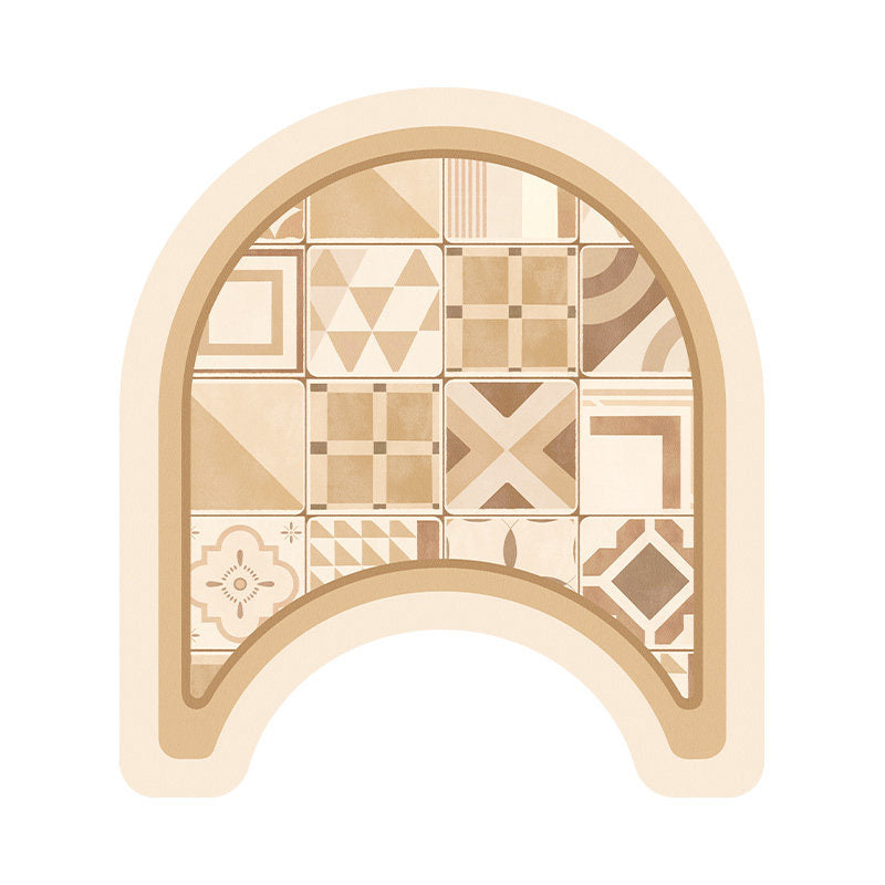 brown mexico tile toilet mat