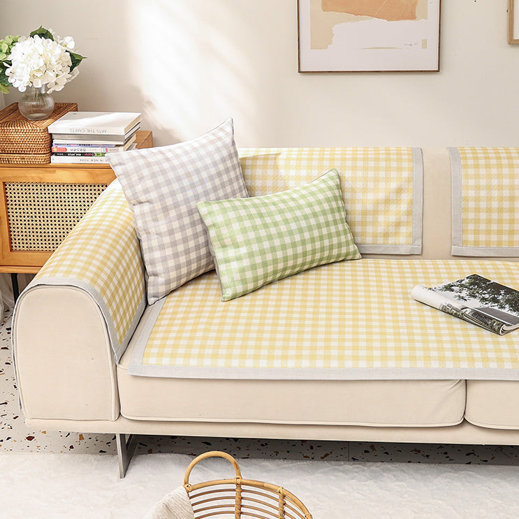 6color pail gingham check sofa cover