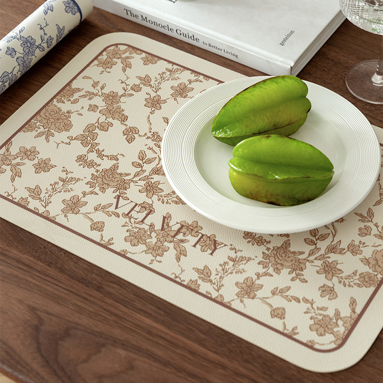 2color french flower velvety place mat