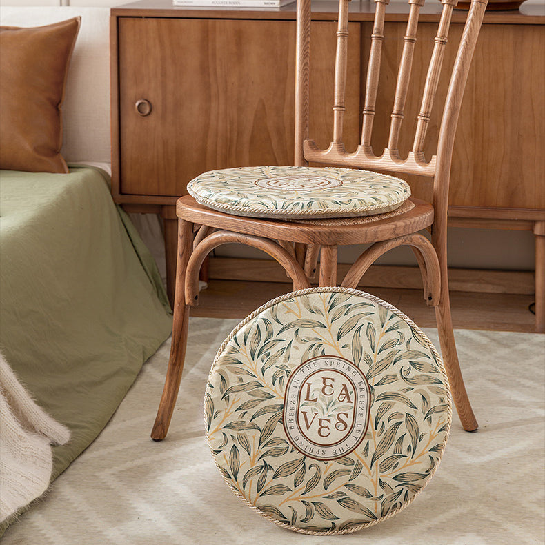 leaves art logo round cushion