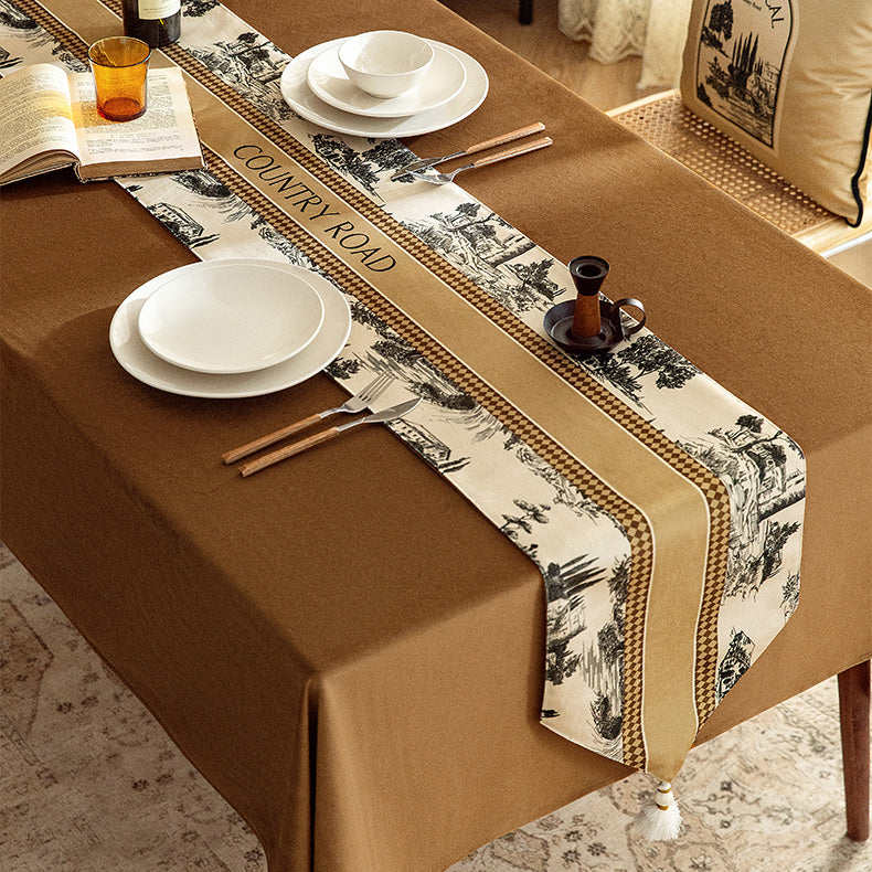 country road logo table runner