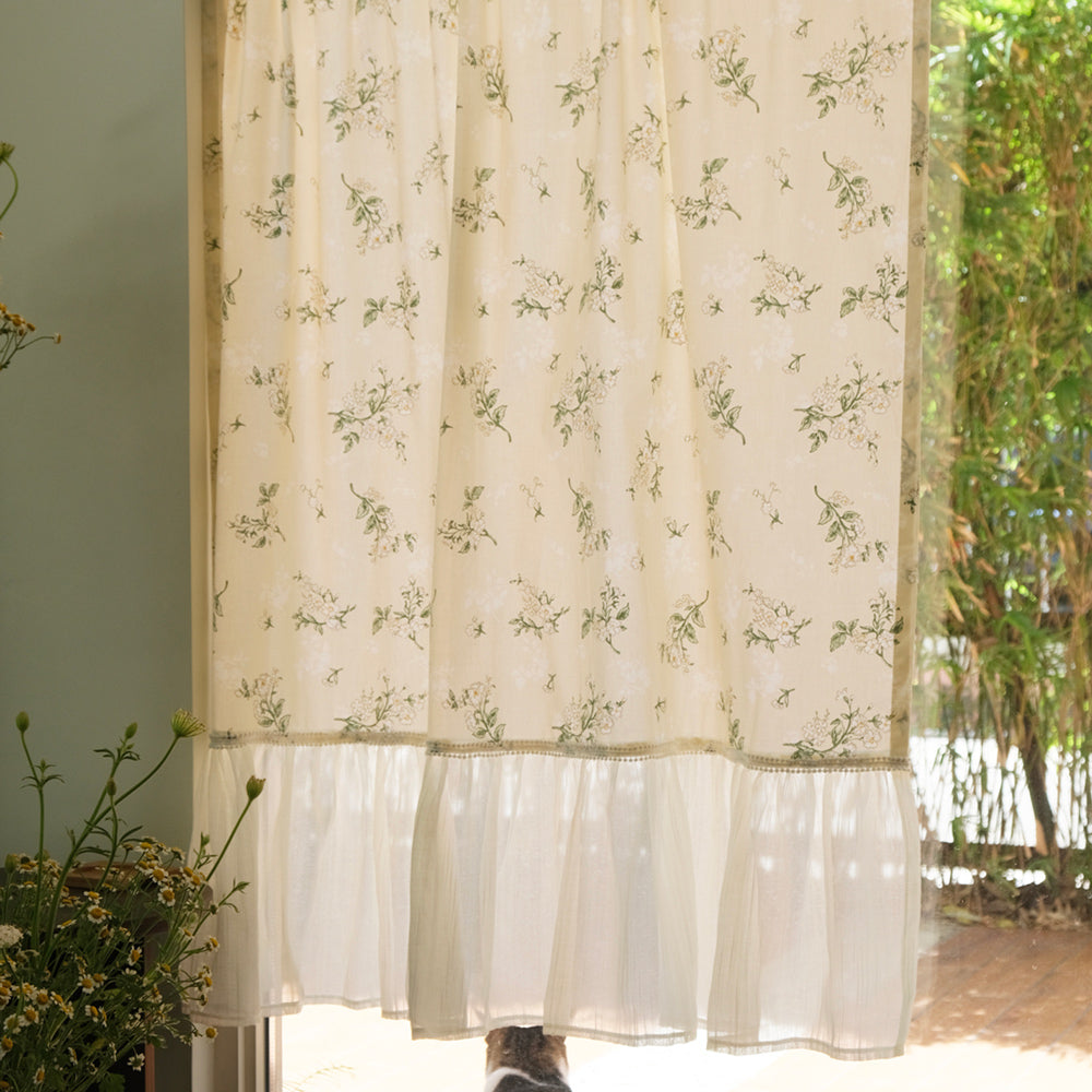 flower cotton under frill curtain