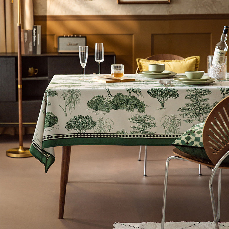 green jungle logo table cloth