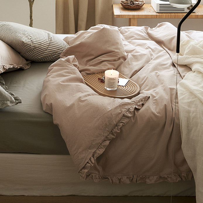 12color simple cotton frill bedlinen set