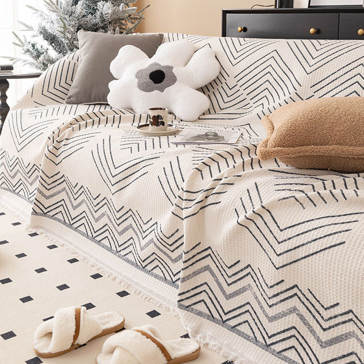 6design monotone geometry sofa cover