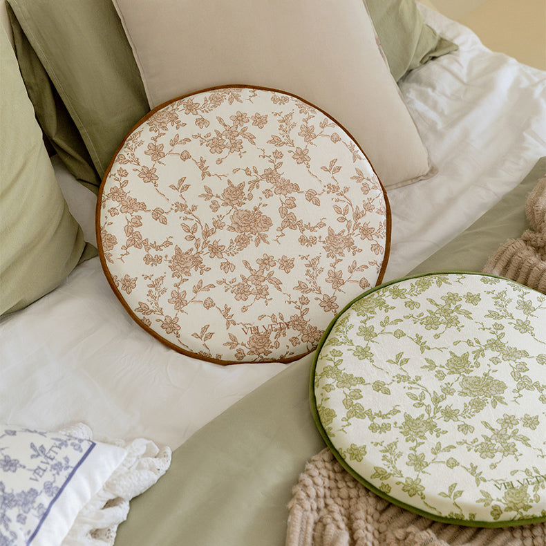4color french flower velvety cushion