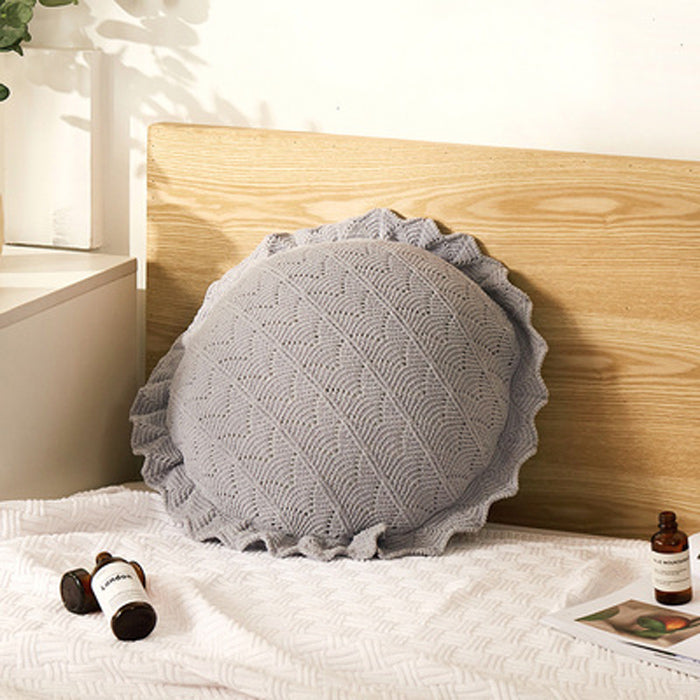 5color knit circle cushion